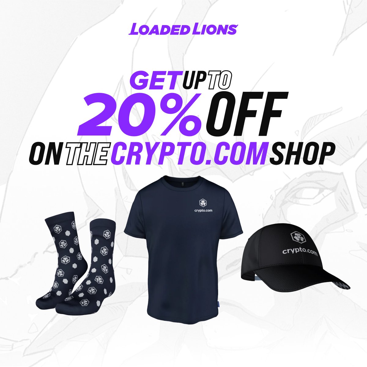 We got a sweet deal for all #LoadedLions, #DarkLions, and #CyberCubs holders 🦁

Enjoy an exclusive discount of up to 20% for all Crypto.com Shop purchases 🛍️

Snag our official merch for less, from the comfy navy hoodie to the handy rucksack!

ℹ️