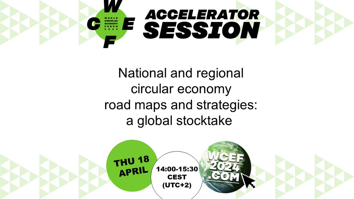 Join us for a webinar on 'National and regional circular economy road maps and strategies: A global stocktake', as part of the World Circular Economy Forum 2024 Accelerator Sessions. Register👉chathamhouse.org/events/all/res…