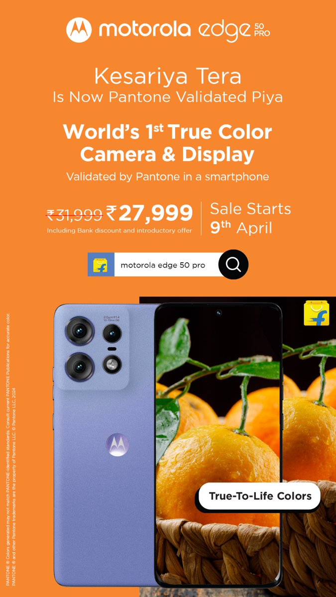 Payal8866's tweet photo. #MotorolaEdge50Pro brings true colours to life as the Pantone camera captures real colours like green to look real. A 100% color match 
#AIArtEdge2024 @MotorolaIndia

*Starting at  ₹27,999/- With bank and introductory offers * https://t.co/s89A4qwUxr
