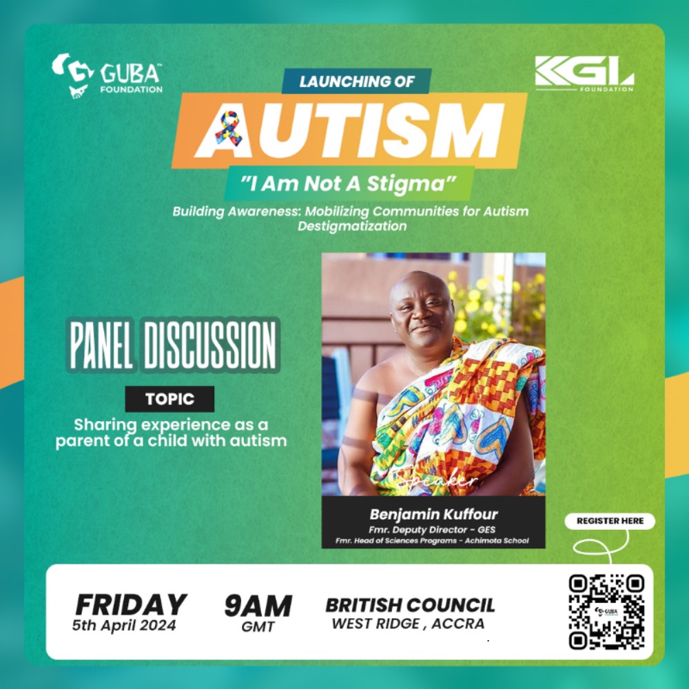 Join us at the Autism 'I Am Not a Stigma' launch event on April 5th at the British Council, where Mr Benjamin kuffour will share his inspiring journey as a father of a child living with autism. Don't miss this empowering panel discussion! #AutismAwareness #IAmNotAStigma