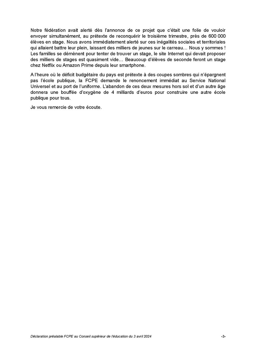 'La colère monte dans tous les territoires. Les revendications des enseignants, personnels de direction, AED, AESH, médecins scolaires, infirmières, assistants de services sociaux, élèves et parents convergent. Mais elles ne sont ni écoutées, ni entendues.' #CSE #FCPE