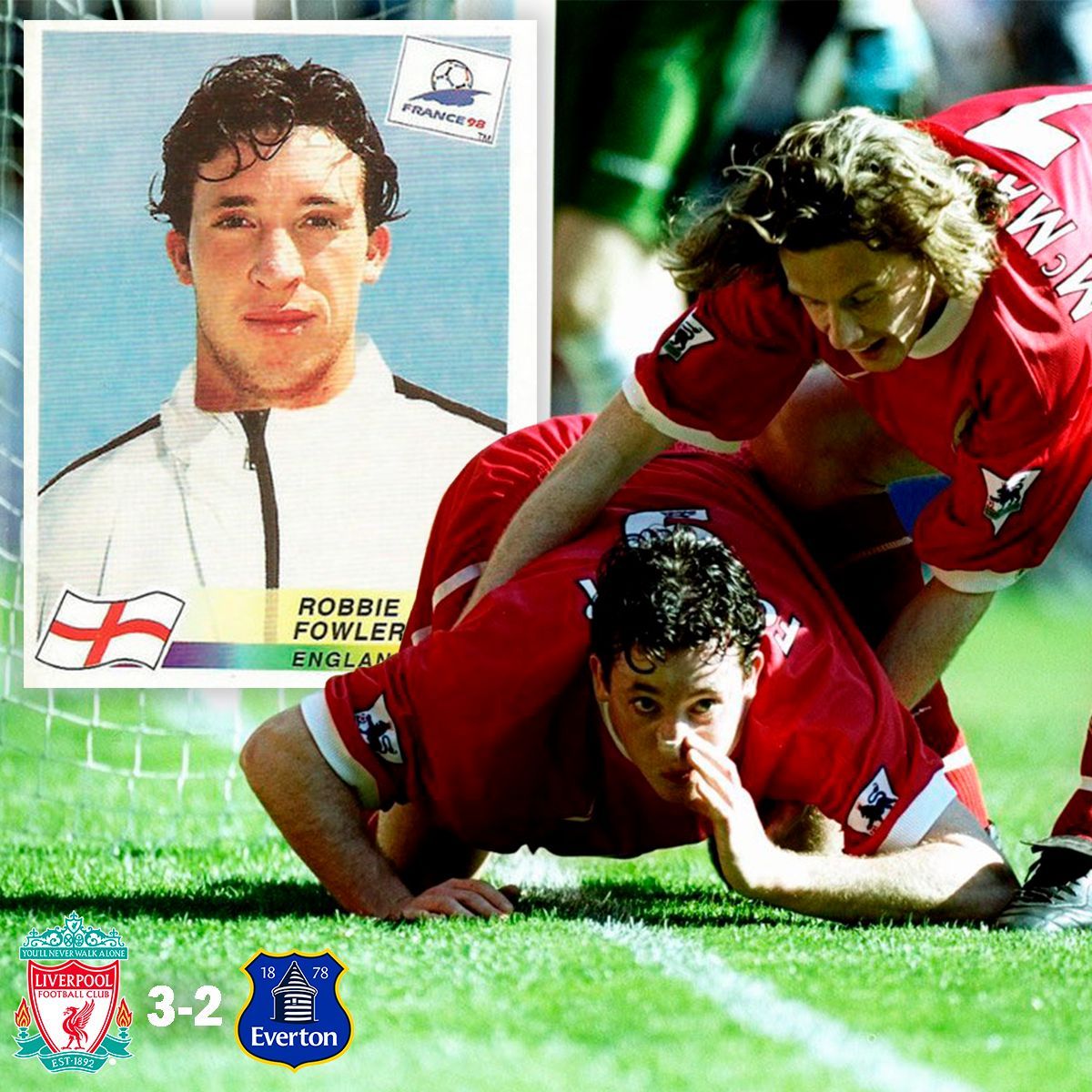 On this day in 1999, Robbie Fowler scored a goal against Everton and celebrated by mimicking sniffing the touchline, in response to accusations from the stands. One of the most memorable celebrations in the Premier League! 🔥⚽ #RobbieFowler #PremierLeague #Memories