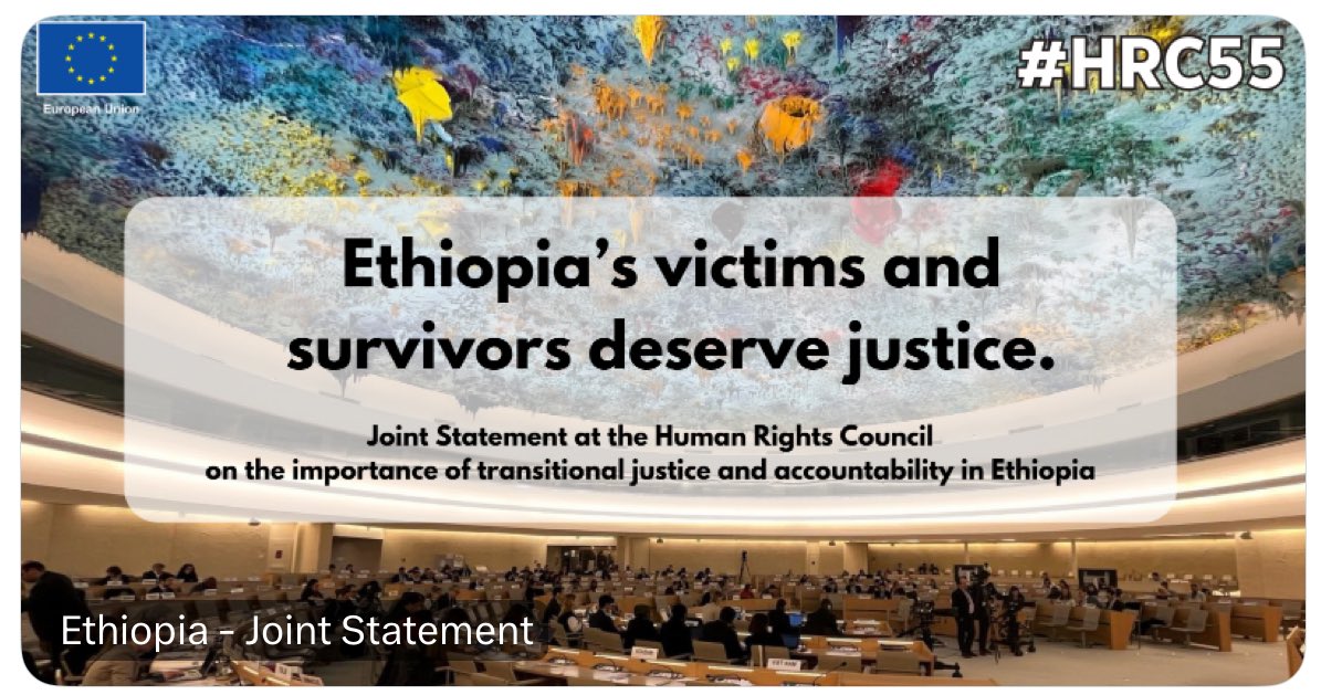 Ethiopia’s victims deserve justice. Credible transitional justice and accountability processes are crucial to ensuring peace and reconciliation.” Statement of EU on Ethiopia on behalf of no less than 43 countries at Human Rights Council eeas.europa.eu/delegations/un…