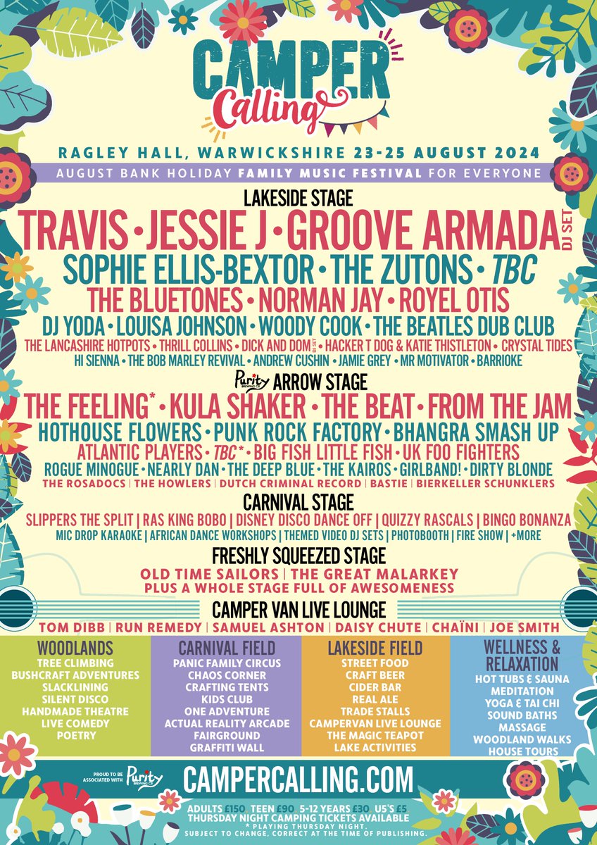 Great line up announced for @CamperCalling this August including @TheBeat
