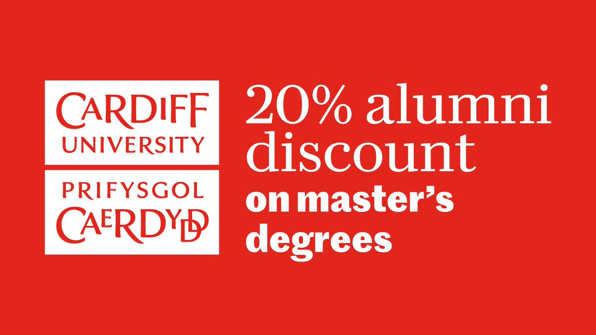 Cardiff University graduates can now get 20% tuition fee discount on master’s degrees. The discount is applicable on all full-time and part-time master’s degrees that are taught on campus. ℹ️ cardiff.ac.uk/study/postgrad…