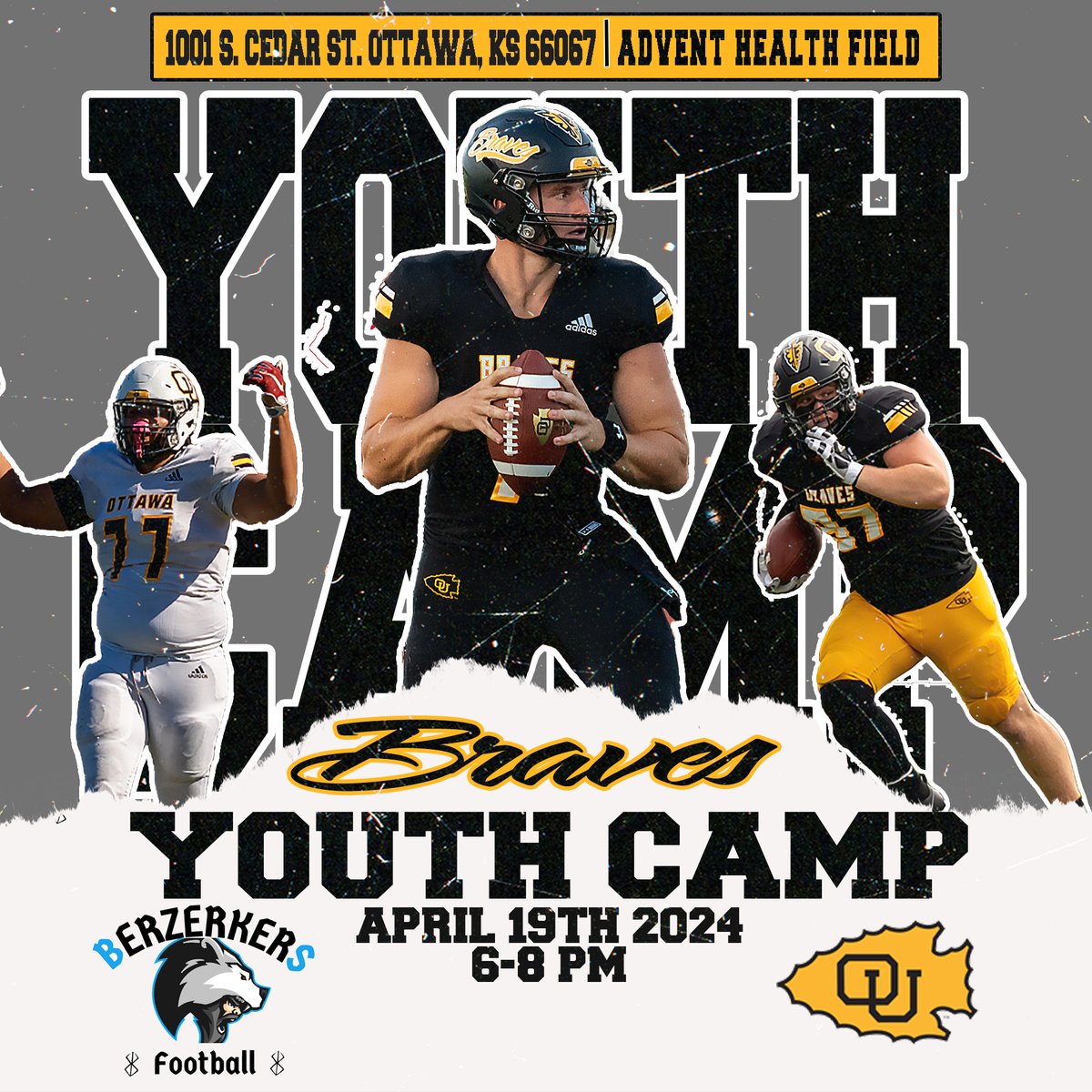 ‼️ Youth Camp ‼️ Ottawa Football is hosting a FREE Youth Football Camp on April 19th! This will be an awesome experience for the local youth community to be able to interact with our players and coaches! The link to signup is below! ottawafootballcamps.com/youth-camp-.cfm