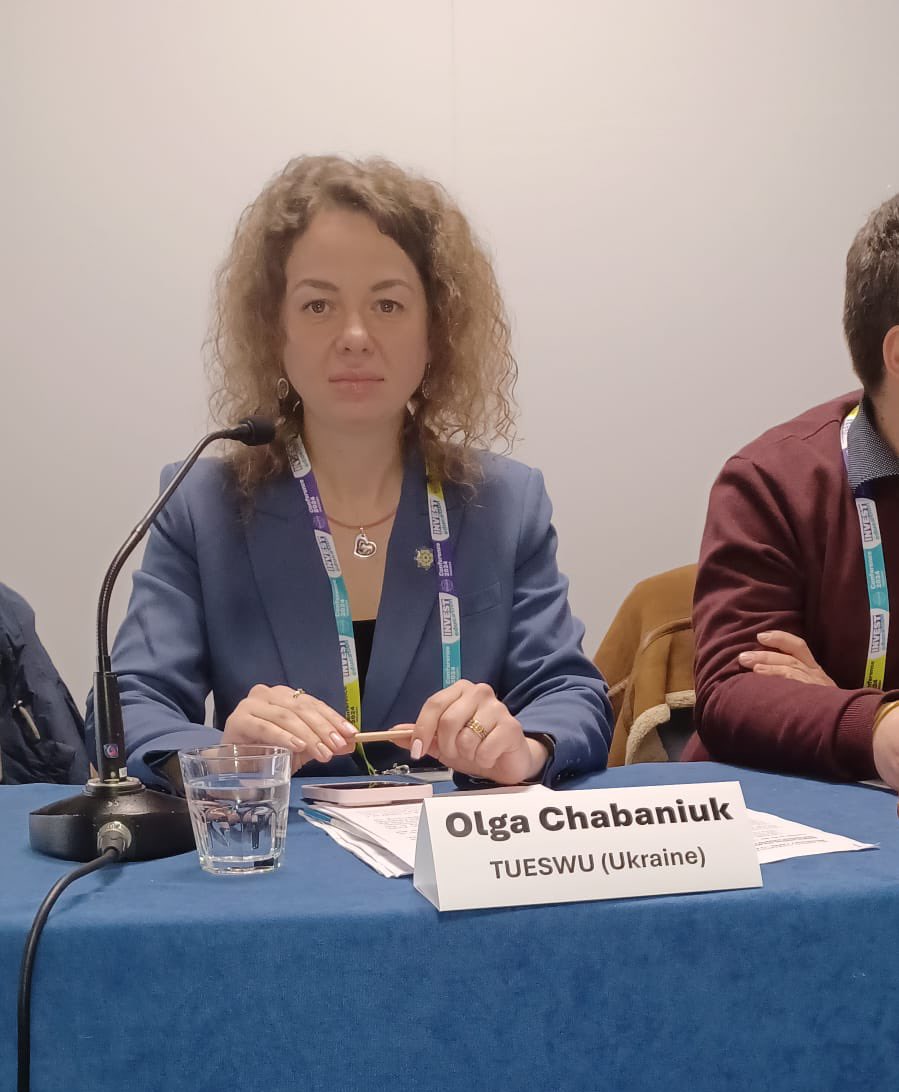 Ukrainian teachers' union representative Olga Chabaniuk addressed the official international fringe at the National Education Union conference today. Olga made a forceful case for solidarity with Ukraine's labour movt and Ukraine's struggle against Russia's war.

#NEU24 #NEU2024