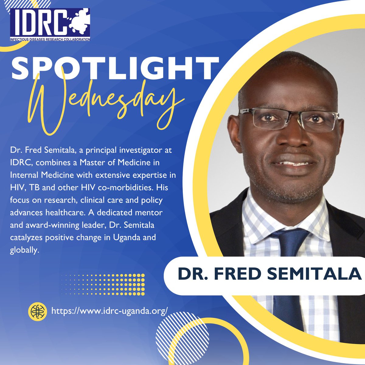 Sending a huge round of applause to @SemitalaFred for his outstanding work at @IDRC_Uganda 👏Join us in shining the spotlight on this incredible principal investigator on Spotlight Wednesday! 🥳 #Spotlight #spotlightwednesday