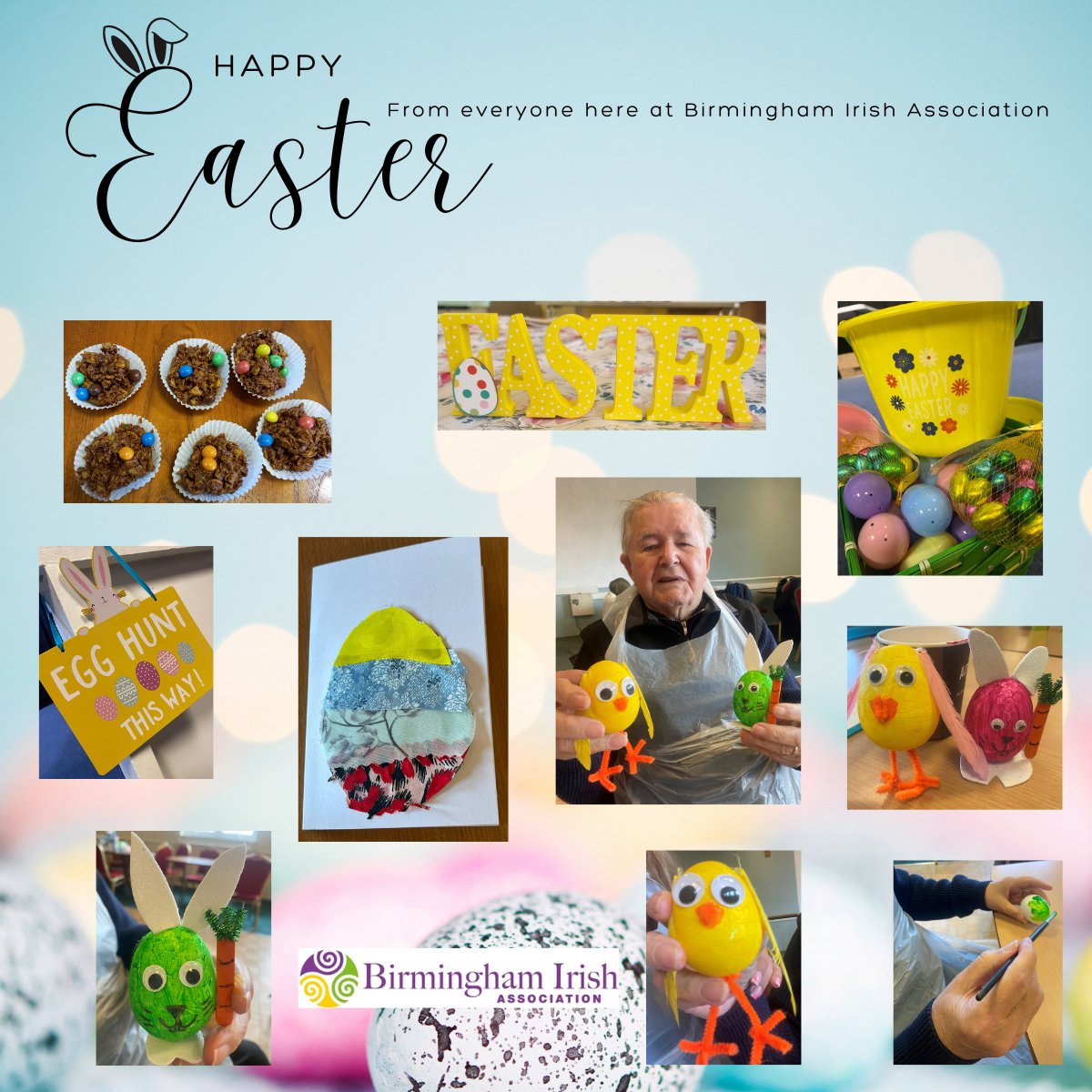 Happy Easter from everyone here at Birmingham Irish Association ✨🐣 Today we would like to share our Dementia Centre celebrations that have taken place throughout the week 💛 @IrelandEmbGB @dfatirl