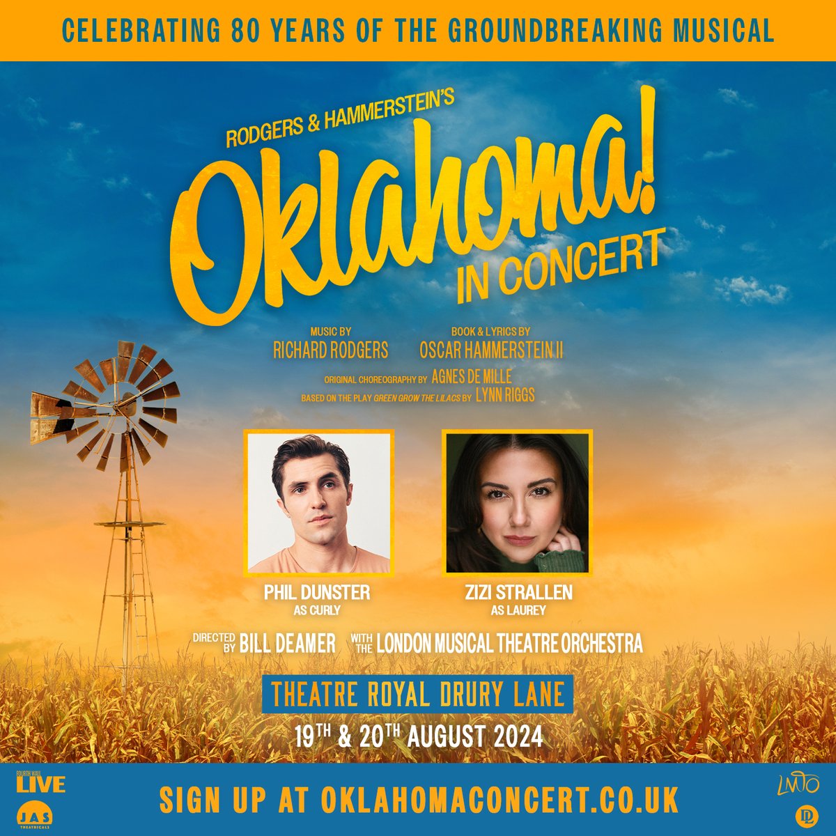 Phil Dunster (@phildunster) & Zizi Strallen (@ZiziStrallen) to lead 'RODGERS & HAMMERSTEIN’S OKLAHOMA! in Concert' at @TheatreRoyalDL! MORE INFO 👉 wp.me/p2HOoN-W4T #OklahomaConcert @LWTheatres