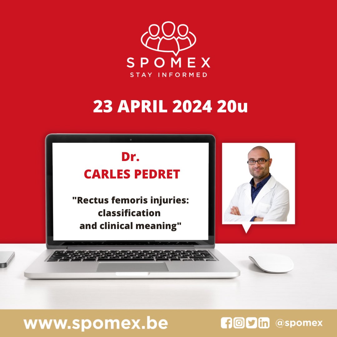 SpoMex (@spomexb) on Twitter photo 👀 Looking forward hosting <a href="/carlespedret/">carlespedret</a> again this month!
🫵 Interesting joining us? Don’t miss this opportunity!
👉 spomex.be
<a href="/BartDingenen/">Bart Dingenen</a> <a href="/DocStijn/">Stijn Indeherberge MD</a> #leoniegeukens
#webinar #onlinelearning #sportsmedicine 👀 Looking forward hosting <a href="/carlespedret/">carlespedret</a> again this month!
🫵 Interesting joining us? Don’t miss this opportunity!
👉 spomex.be
<a href="/BartDingenen/">Bart Dingenen</a> <a href="/DocStijn/">Stijn Indeherberge MD</a> #leoniegeukens
#webinar #onlinelearning #sportsmedicine