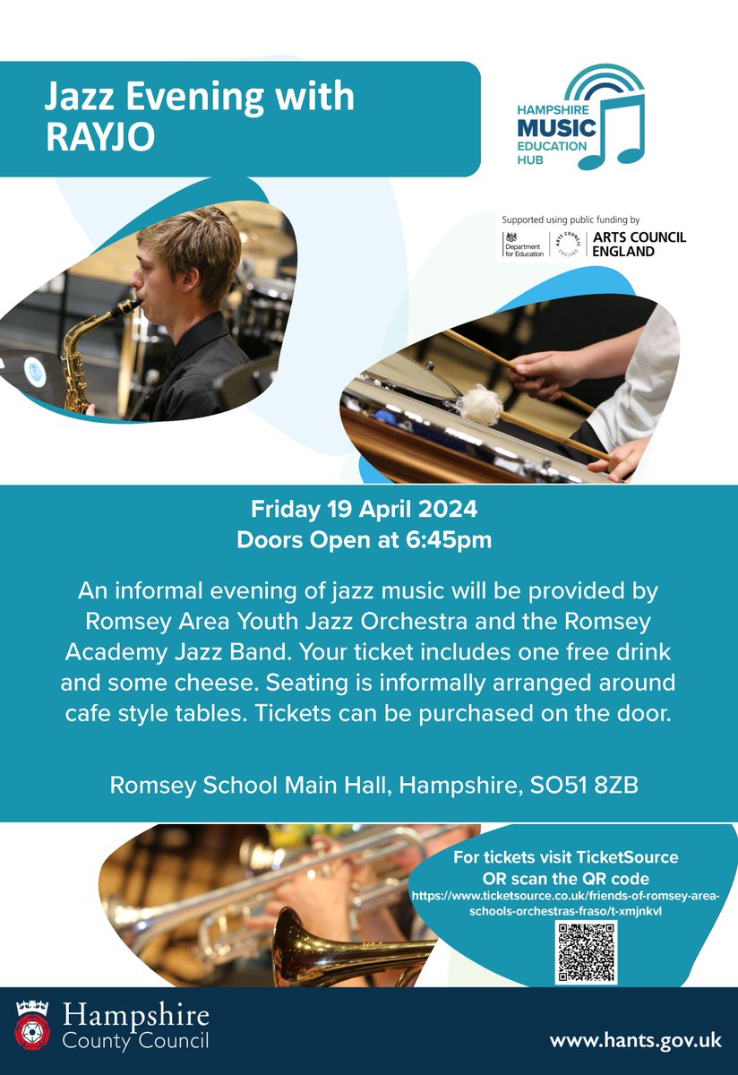 Don’t miss an incredible evening of music by Romsey Area Youth Jazz Orchestra.