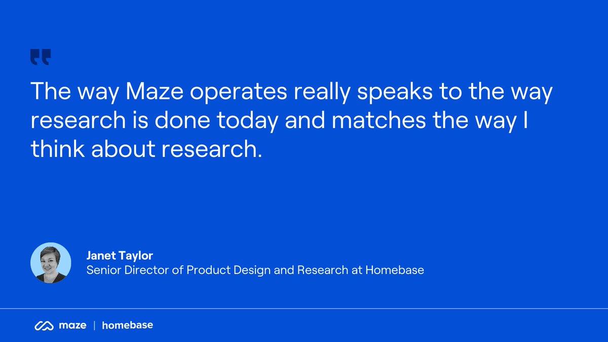 From mixed methods studies to visual-rich reporting, our new customer story explores why @joinhomebase switched to Maze, and how they’ve implemented the platform to transform their research practice. Get the inside scoop ⤵️ buff.ly/4cyb54W