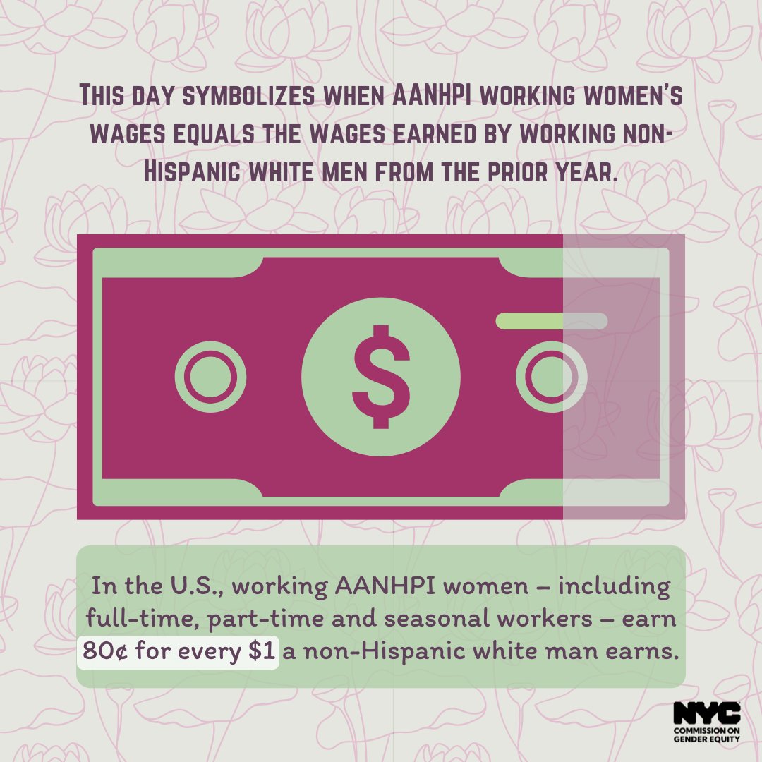 April 3 is #AANHPIEqualPayDay. -On average, working AANHPI women earn $.80 for every $1 a white male earns. ow.ly/iny650R5ZoJ ow.ly/oJeM50R60v7 ow.ly/GuVV50R60yB