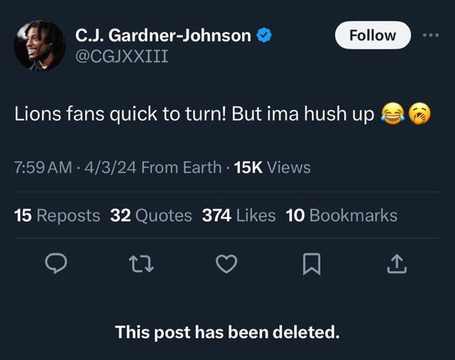 woodwardsports's tweet photo. C.J. Gardner-Johnson had this to say about Detroit Lions fans 😳

📸 : @Devoted2DET https://t.co/kvyQGoR04F