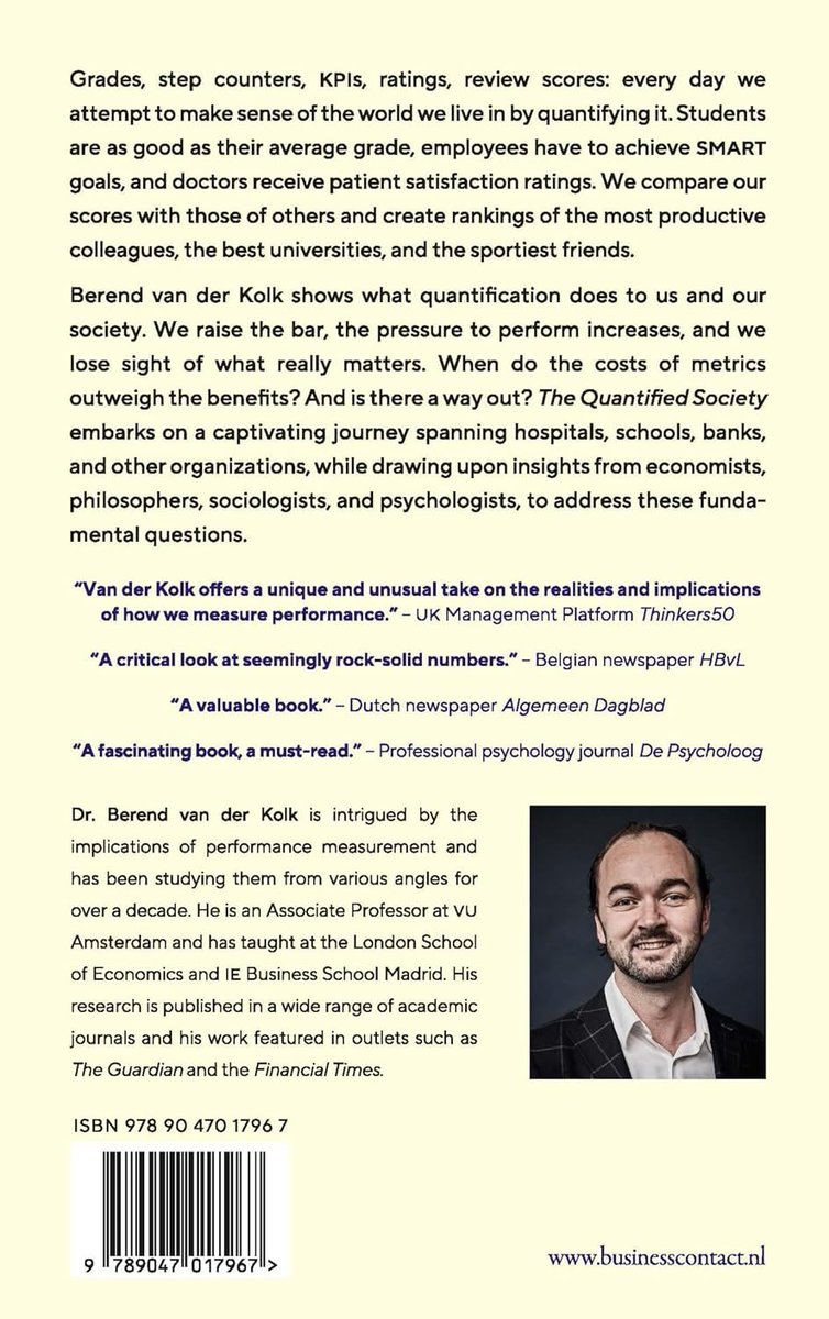 'The Quantified Society' is now available in The Netherlands & Belgium (paperback & ebook). It should be available via Amazon in other countries very soon as well. Link: bol.com/nl/nl/p/the-qu…