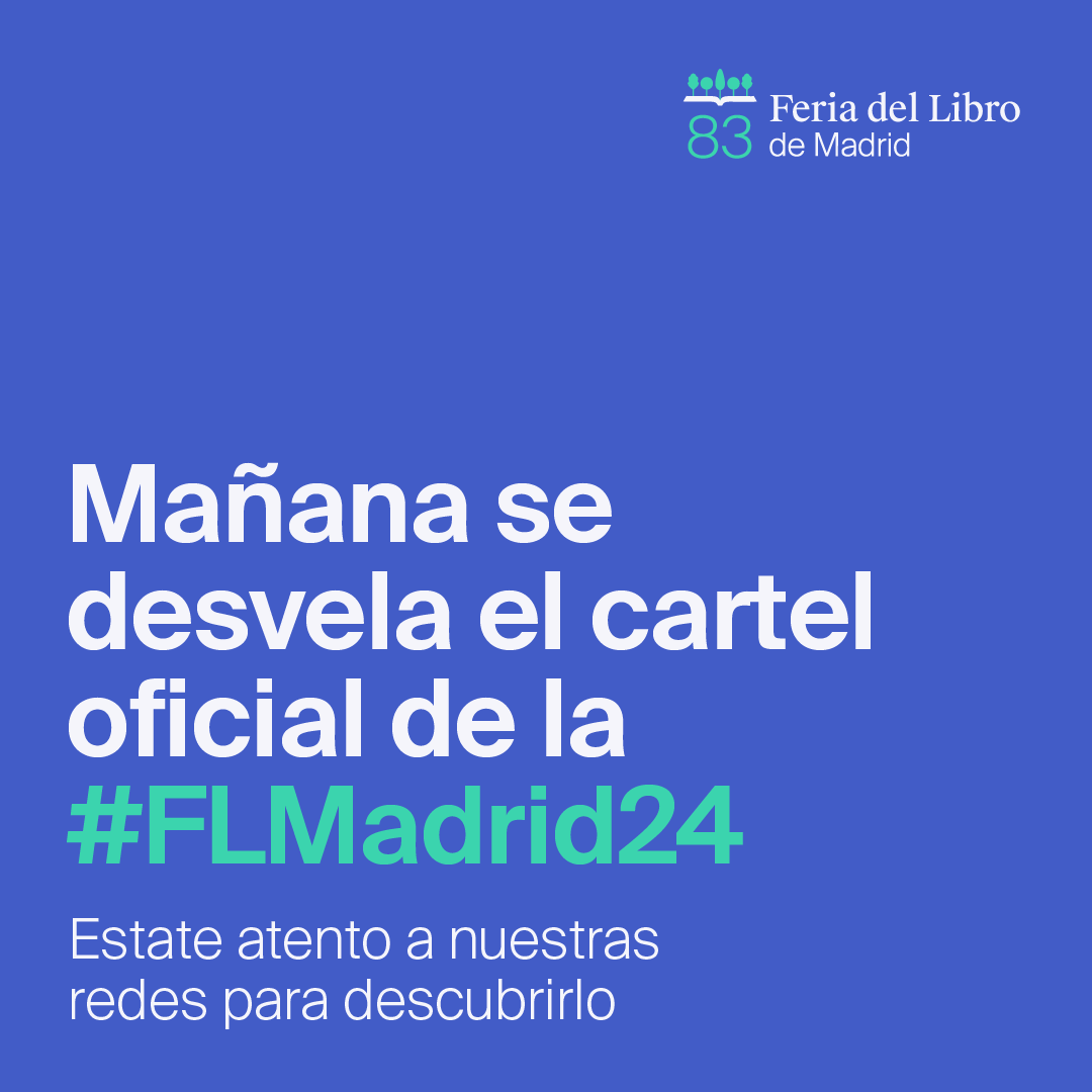 🙌 Mañana desvelamos el cartel de la #FLMadrid24, que está diseñado por Mikel Casal. 🖌️📚 ¡Qué nervios! Os damos una pista... está lleno de colores y movimiento.