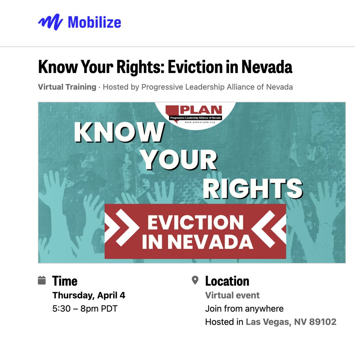 🏠 Nevada's eviction procedures are among the fastest in the country. Don't get caught off guard—join us to understand the process, your rights, and how to defend yourself if you are evicted! 👉 bit.ly/3TK5oYZ