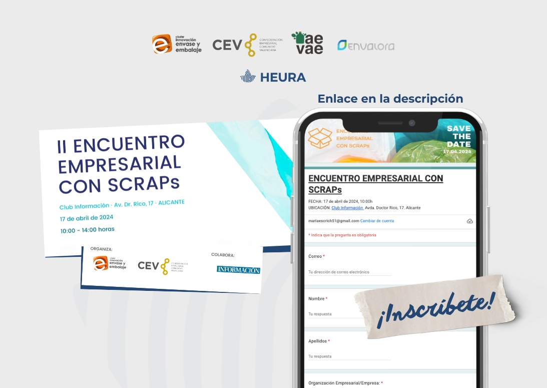El 17 de abril, Joan Ros se une al encuentro de SCRAPs organizado por el Cluster de Innovación, Envase y Embalaje y la CEV. Representantes de AEVAE y ENVALORA presentarán soluciones en gestión de residuos. 

¡Inscríbete ya! ➡️ bitly.ws/3hjQL