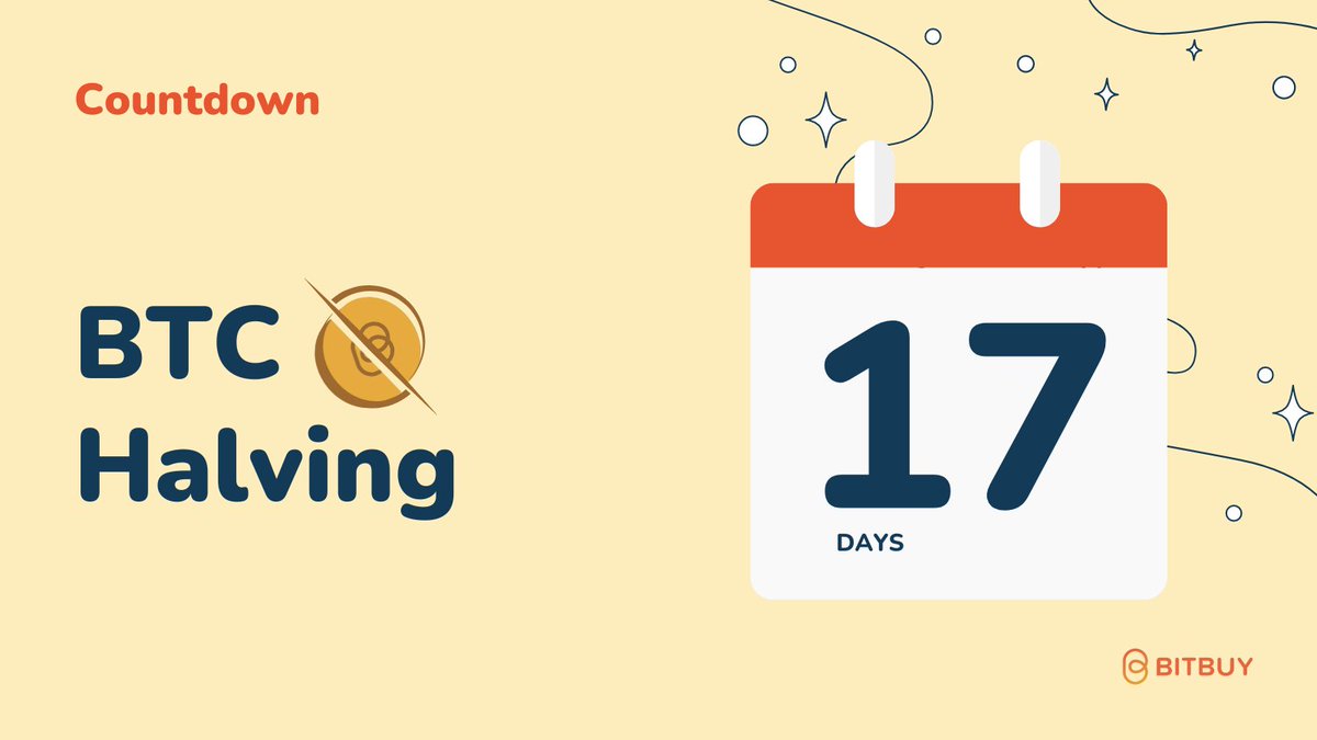 ❗️COUNTDOWN: 17 days until #BITCOIN HALVING 🚀 As of March 2024,  approximately 93.7% of all Bitcoins have been mined, leaving around 1.33  million Bitcoins left to be mined. 💡 Remember, the total