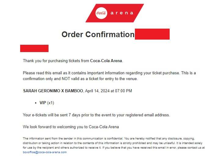 Ate_Mhel30's tweet photo. Popsters! AshBoo! baka may naubusan ng ticket (VIP with Meet &amp; Greet) sa Dubai concert may nagpapabenta ng ticket nya. ☺ 
#SarahGeronimo  #Bamboo 
#AshBoo #DubaiConcert  #14April2024 
Please see details below 👇 https://t.co/TIHTvTFJju