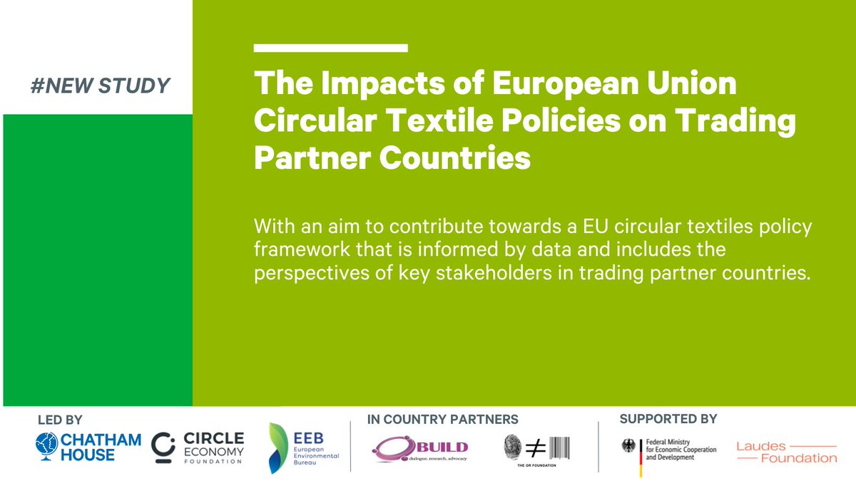 We are delighted to partner with @circleeconomy & @Green_Europe to work on this exciting new project funded by @Laudes_Fdn & @BMZ_Bund. With support of partners @theORispresent & @buildbdorg we will assess EU trade and circular textiles policies and agreements