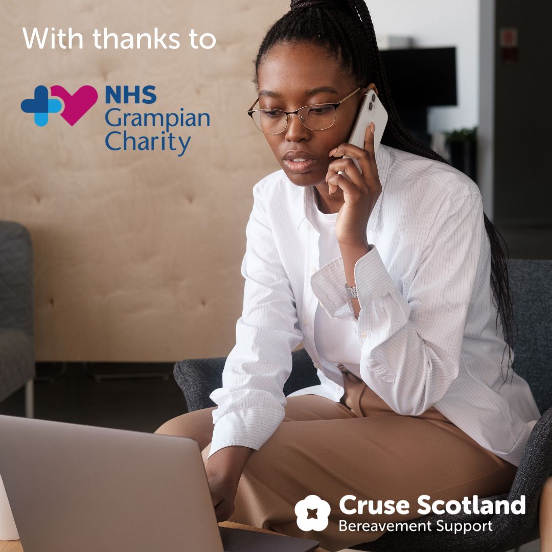 We're delighted to receive £7090 from NHS Grampian Charity (@nhsgcharity) towards our Early Support services helping recently bereaved people in Aberdeen. This special service helps people to understand their emotions and activate their own natural coping systems.