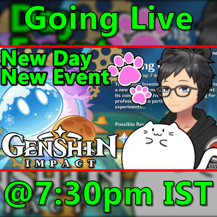 Cyan_with_a_bh's tweet photo. Me am going Live PeePs !!!!

Game: Genshin Impact
Time: 7:30pm IST [+5:30 GMT]
Platform: Youtube [https://t.co/ZRvzun8Zt3]

Hope to see you in chats -w-

#GenshinImpact #Streamer #Youtube #INDVtuber
#cyan_with_a_bh #CyanINDVtuber
#VTuber #Gaming https://t.co/sBEKKgsg9N
