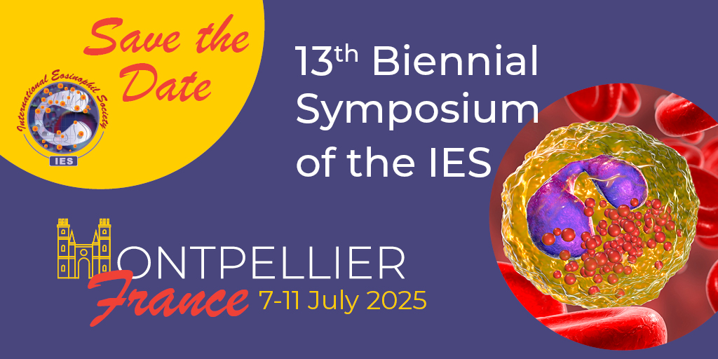🌟 Save the Date! 🌟 The International Eosinophil Society Biennial Symposium is back! Join us from 7-11 July 2025 for groundbreaking discussions and discoveries in eosinophil research. 🧬 Stay tuned for more updates! #IES2025 #EosinophilResearch #BiennialSymposium
