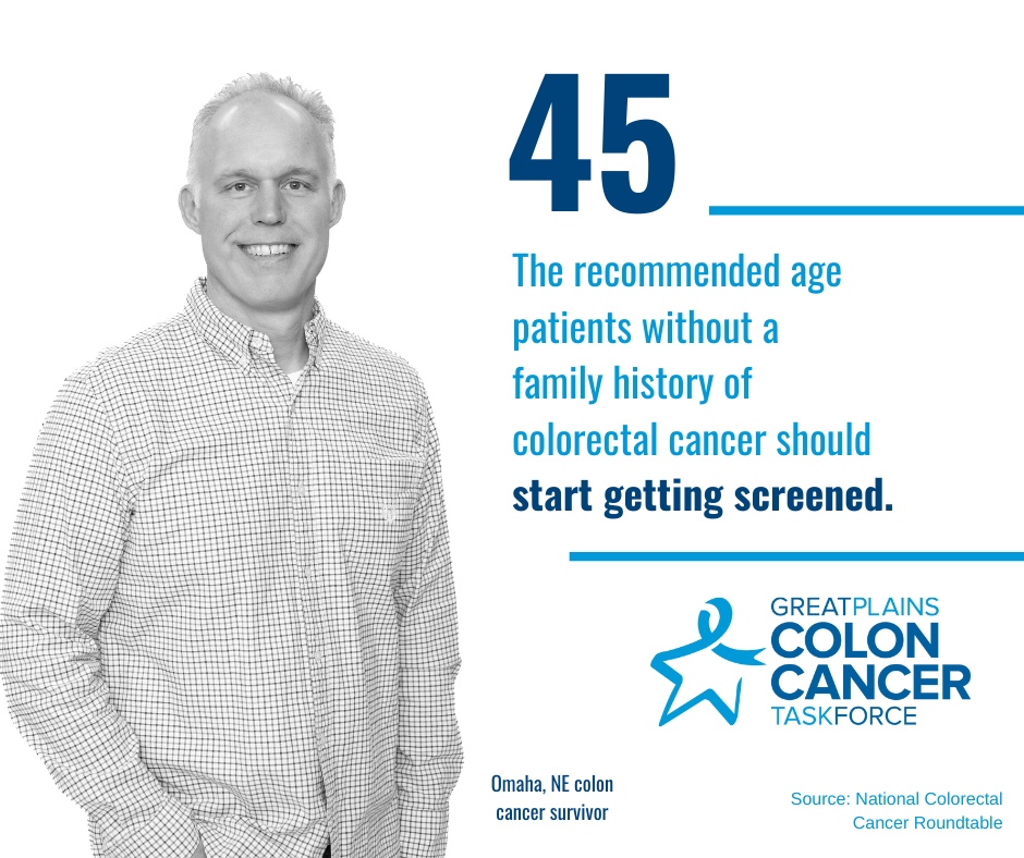 45 is now the recommended age to start screening for colon cancer. If you are an Omaha resident, ages 45-74, get your free, at-home kit here: coloncancertaskforce.org/online-request… #coloncancer #coloncancerawareness #getscreened #omaha #fightbackne #nebraska #colonoscopy