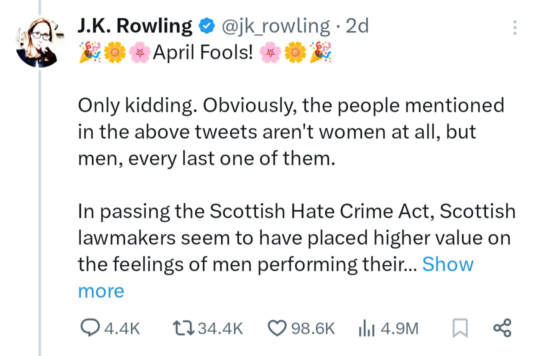tellingbone's tweet photo. Love how the wizard author's "April Fools" thread seems to operate on the assumption that cis women are incapable of committing sex crimes... https://t.co/ymlHOvZ682