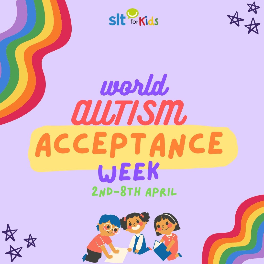 This week is world Autism acceptance week🌈💛

It is time we accept individuals for who they are and treat everyone with the same love and respect👏

#SLTForKids #WorldAutismAcceptanceWeek #AutismAcceptance2024