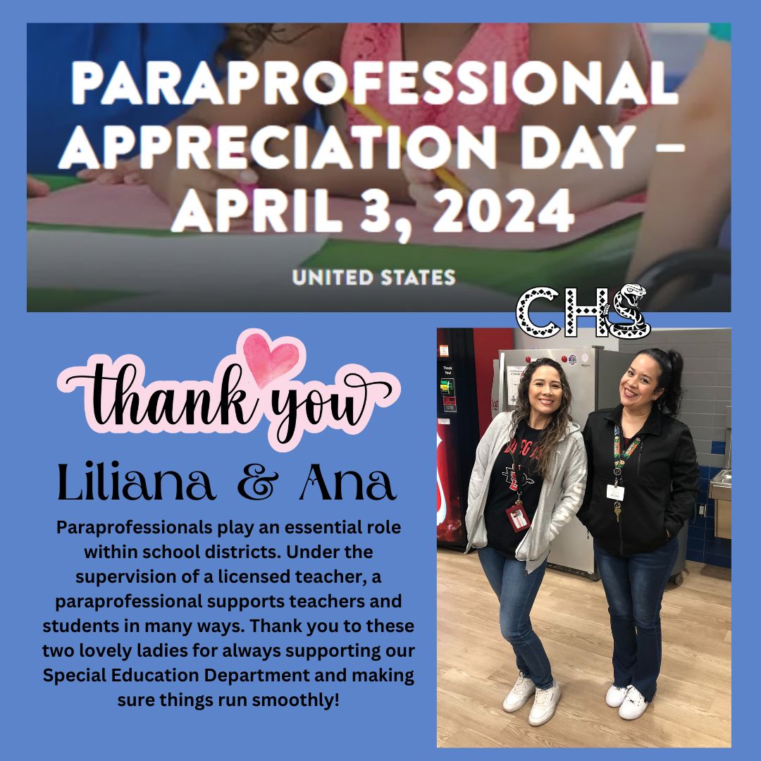 🌟 A huge shoutout to all the amazing paraprofessionals out there, especially to our rockstars Liliana and Ana! 🙌🏼 Your dedication and hard work do not go unnoticed. Happy Paraprofessionals Day! 🎉💕 #ParaprofessionalsDay #Crismonhs #Qcusd #Qcleads