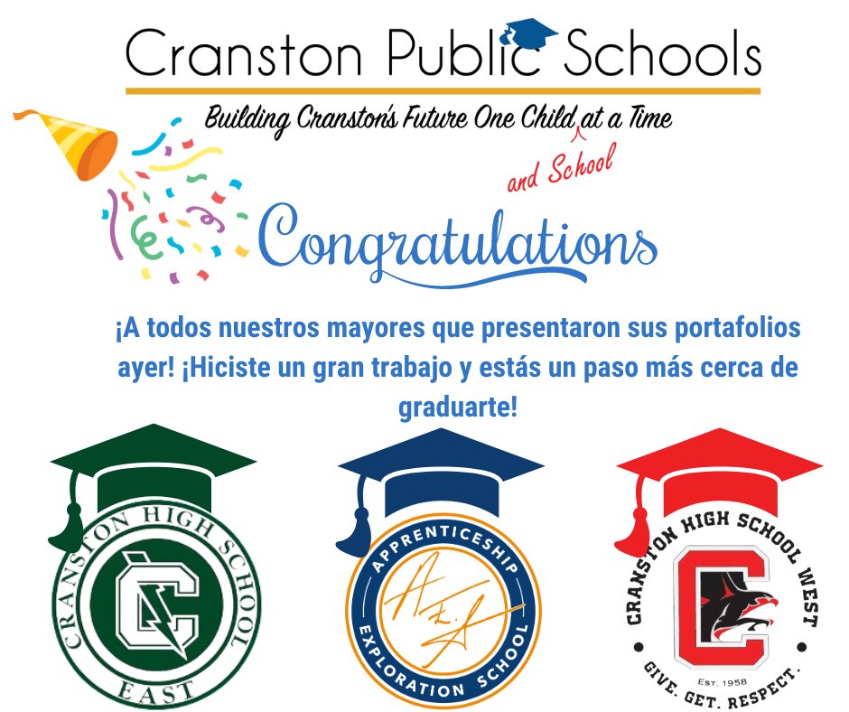 Cranston School Dept (@cranstonschools) on Twitter photo Congratulations #Classof2024! ¡Felicitaciones #Clasede2024!🎓
@chseprincipal <a href="/bobcats_AES/">Apprenticeship Exploration School</a> @chswprincipal Congratulations #Classof2024! ¡Felicitaciones #Clasede2024!🎓
@chseprincipal <a href="/bobcats_AES/">Apprenticeship Exploration School</a> @chswprincipal