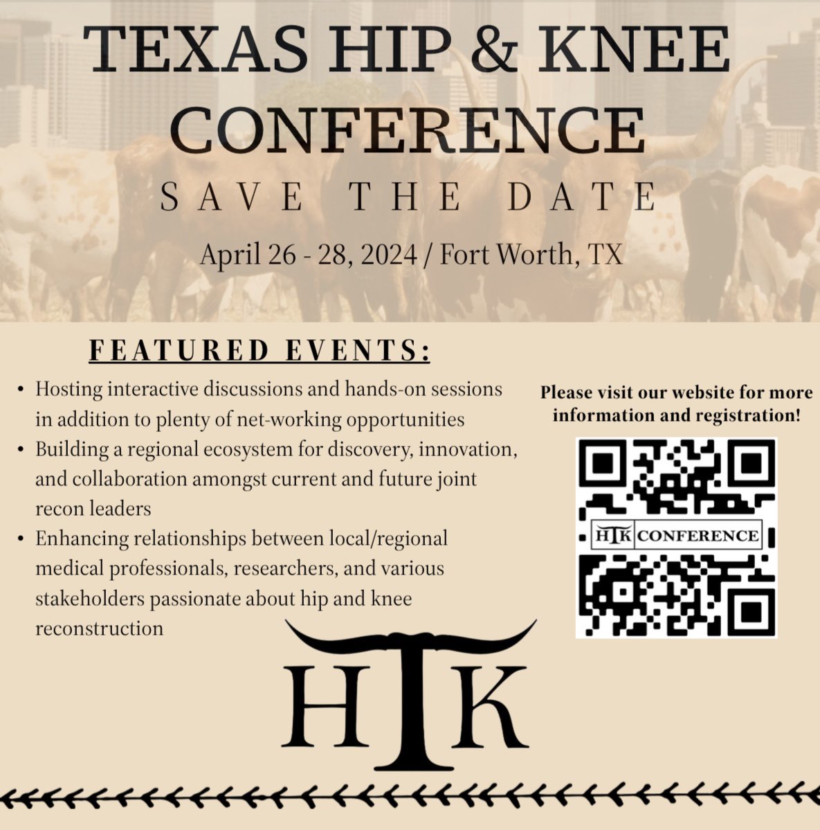 At THK, we are looking to build an ecosystem of collaboration and innovation for current and future joint recon surgeons! 

Register for our conference today!
- Hands on sessions and interactive discussions
- Highlights of current arthroplasty research 
-Networking Opportunities!