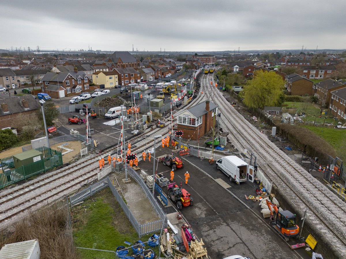 Junction and level crossing works taking shape at Bedlington North Junction on the Northumberland Line ©️Ontrackimages #northumberlandline #railwayupgradeplan <a href="/network/">Network</a> <a href="/SiemensMobility/">Siemens Mobility</a>