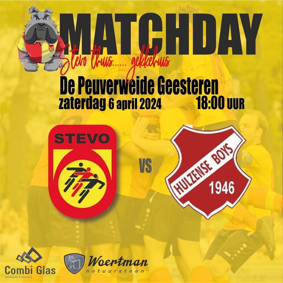 STEVO zaterdagavond thuis tegen Hulzense Boys. Aanvang 18.00 uur.
Lees verder op:
stevo.nl/home-nieuws/vv…