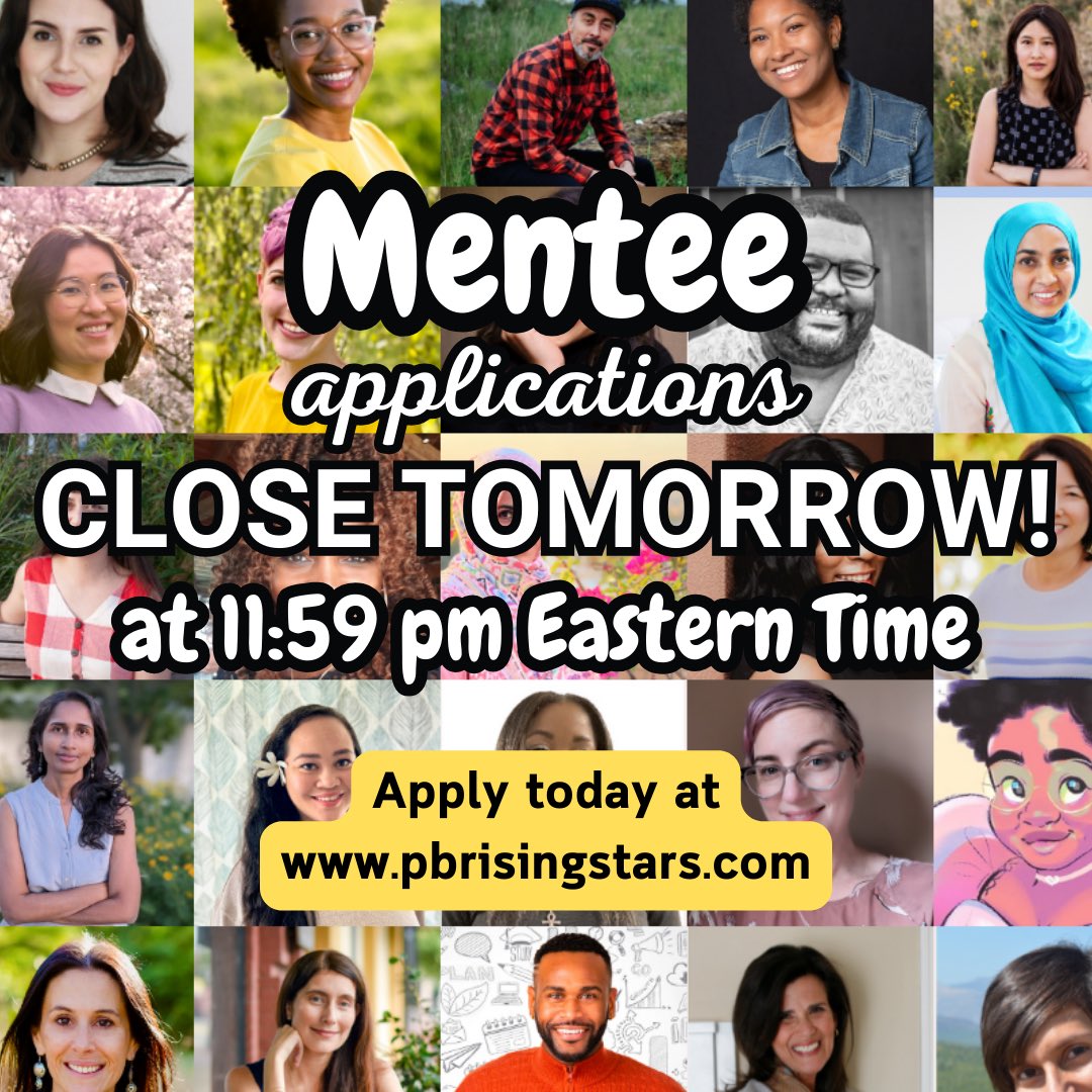 🚨THIS. IS. NOT. A. DRILL. 🚨 #PBRisingStars Mentee apps close TOMORROW, April 4th at 11:59pm Eastern Time! 💫 Calling all UNAGENTED & AGENTED PB authors, illustrators, & author-illustrators without agent-repped PB deals! Take a chance and apply today: pbrisingstars.com/mentors