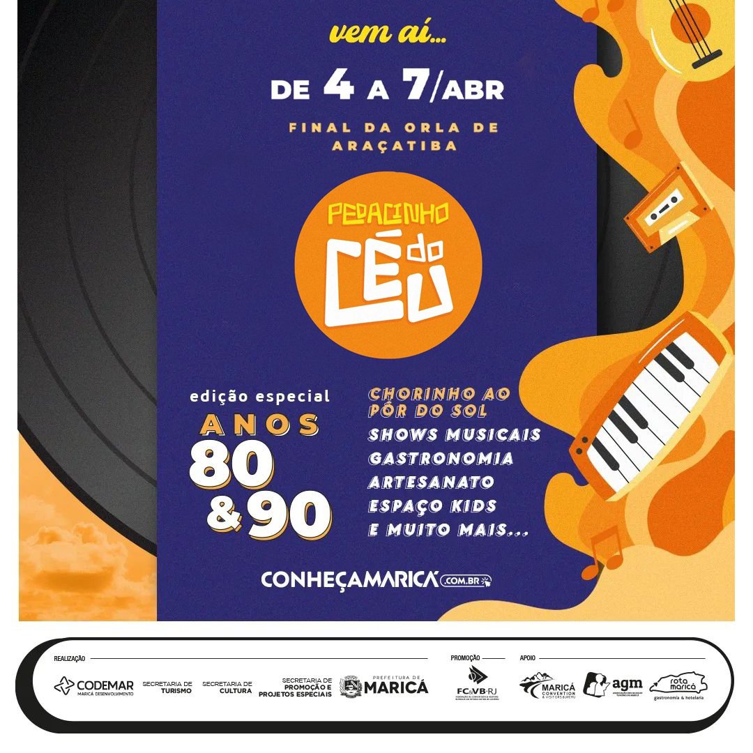 codemarmarica's tweet photo. 🎵 Viaje no tempo com o Pedacinho do Céu! Estamos trazendo a essência dos anos 80 e 90 para Maricá, com um repertório musical que promete mexer com suas emoções e memórias.
Segue o fio🧶e redescubra clássicos que marcaram época e que você vai poder curtir com a gente!
#Codemar https://t.co/T3LcE0Vyhu
