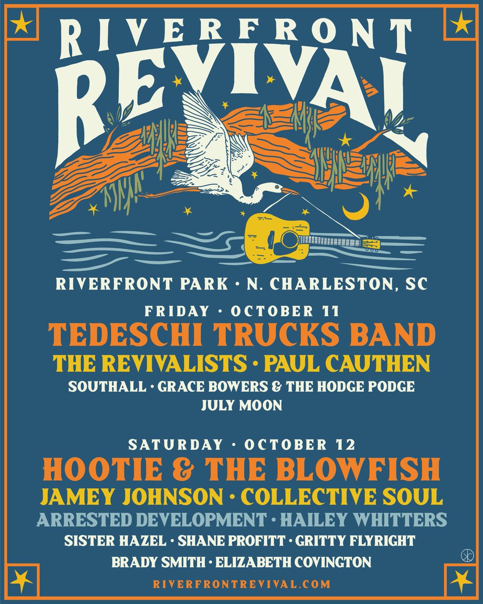 The 2024 Riverfront Revival lineup is here 🐡 Don't miss out on this unforgettable hometown finale featuring @HootieTweets @DerekAndSusan @therevivalists @jamey_johnson and more! WEEKEND + DAILY TICKETS ON SALE NOW starting at just $25 down while supplies last!