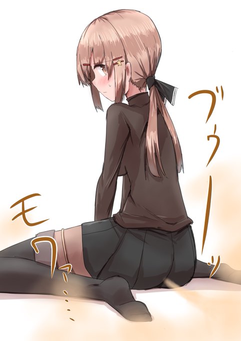 お題の床にべったり座りこっちを振り返り見つつオナラをする艦これのタシュケントちゃんです。 