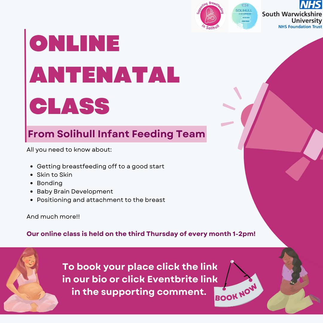 Join your qualified Peer Supporters, to help you prepare for when your little one arrives.

Remember, you’re entitled to paid time off work for antenatal appointments &amp; classes such as ours.
Sessions held on the 3rd Thursday of the month 1-2pm! 

To book: tinyurl.com/Book-AN