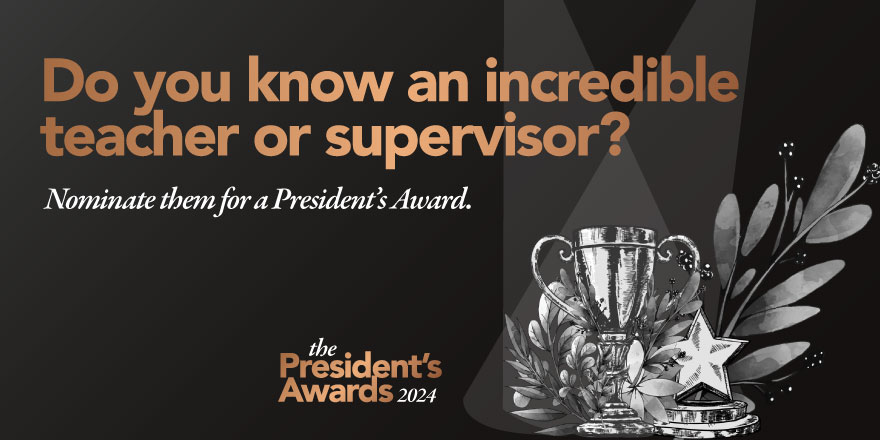 Nominations are now open for the 2024 President’s Awards for Excellence in Teaching and Graduate Student Supervision. The @MemorialU community is invited to submit nominations for four awards. Deadline for nominations is Jun 6. For more info: ow.ly/Q32y50R7rGI @gradstudies