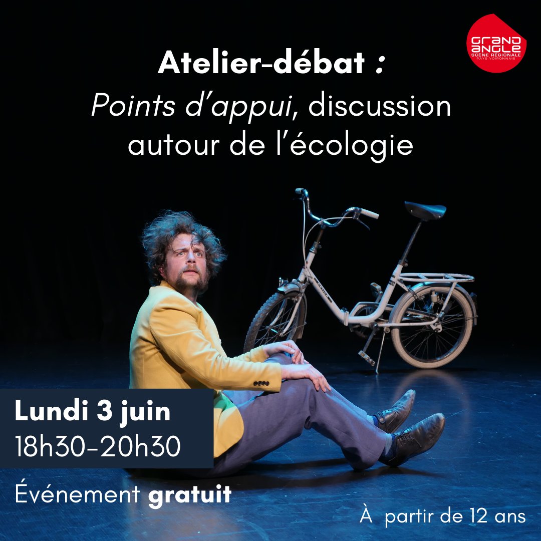[ATELIER GRATUIT] Atelier débat : 
Venez participer à une discussion autour de l’écologie pour un moment partagé dans l’écoute et l’unicité !

à partir de 12 ans
📅 Lundi 3 juin
🕧 18h30-20h30
📍 Grand angle
Plus d'infos ➡️le-grand-angle.fr/atelier-debat-…