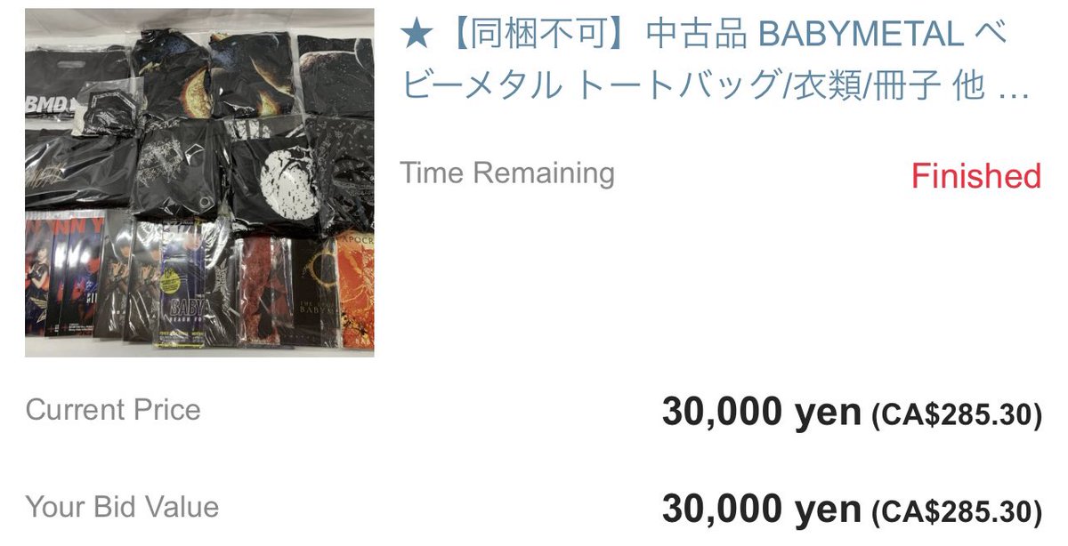 お疲れ様です to the person who kept outbidding me for an entire hour! In the end I got it!!!!❤️ #BABYMETAL #Babymetalmerch