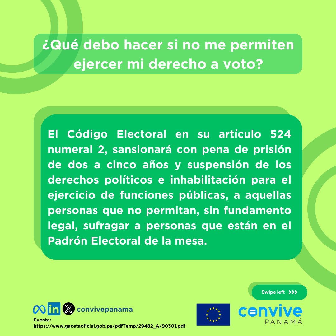 convivepanama's tweet photo. ¡Conoce tus derechos durante las elecciones como persona LGBTIQ+! 

Aquí información valiosa, si sufres de algún tipo de discriminación, notifícanos.

Proyecto impulsado a través de @fondo_Indela 

#PactoÉticoDigital #DileNoAlOdio #VotaInclusión #Panamá2024 #Elecciones2024 https://t.co/TuDvd7vwN5