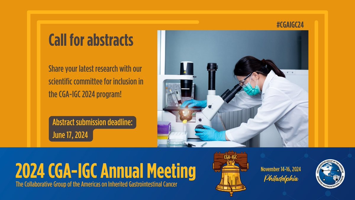 Calling for abstracts for #CGAIGC24! It's time to share your latest research with our scientific committee for inclusion in our annual meeting program. For more info & to start the submission process 🔗 bit.ly/3VEPyl5