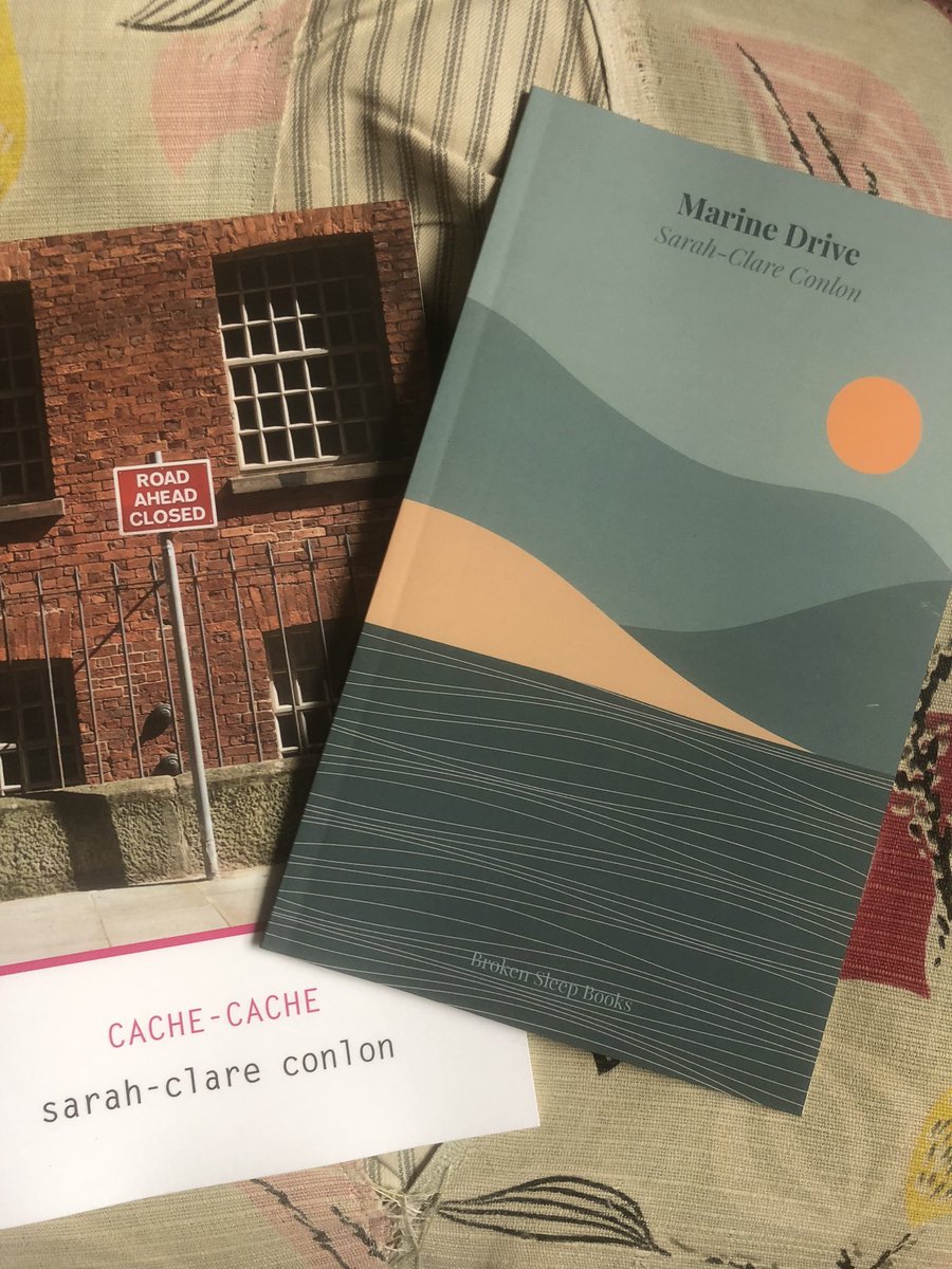 …and here’s what I restocked, so do let me know if you’d like copies! “cache-cache” is my debut pamphlet of poems published by modernist poetry press @UkContraband and a @PoetryBookSoc Selection and “Marine Drive” is one of a limited number of @brokensleep Books’ prose offerings