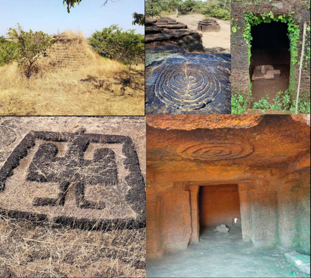 neolithicbihari's tweet photo. Labyrinth from Konkan Petroglyphs! Along with other sacred symbols. Masters of animals too. Thanks to @NeilHD108 for the pics! https://t.co/QLxdB5jmQA