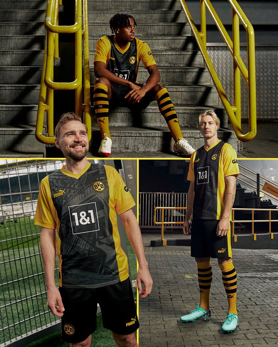 idextratime's tweet photo. ✅ RESMI : Borussia Dortmund merilis jersey edisi spesial untuk memperingati 50 tahun berdirinya kandang mereka, Westfalenstadion. 🏟️

Gimana-gimana? 🥶

#ExtraTimeKitsNews https://t.co/yiZavCCDii